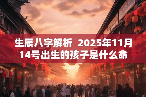 生辰八字解析  2025年11月14号出生的孩子是什么命