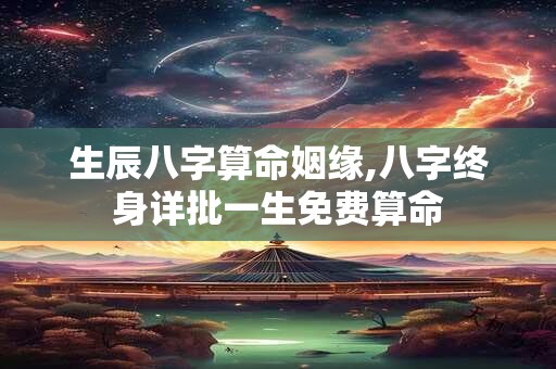 生辰八字算命姻缘,八字终身详批一生免费算命