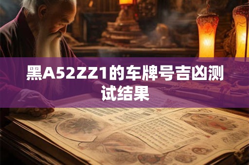 黑A52ZZ1的车牌号吉凶测试结果