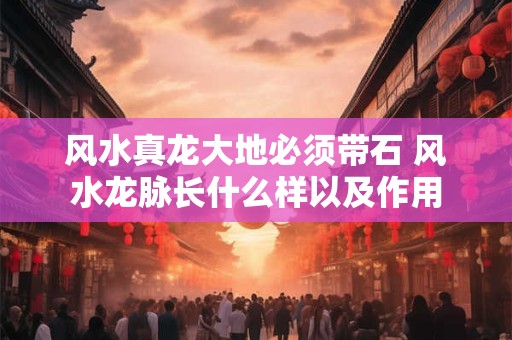 风水真龙大地必须带石 风水龙脉长什么样以及作用