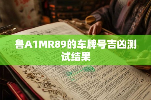 鲁A1MR89的车牌号吉凶测试结果