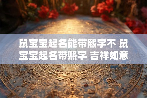 鼠宝宝起名能带熙字不 鼠宝宝起名带熙字 吉祥如意福满堂