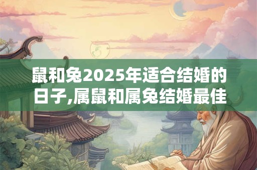 鼠和兔2026年适合结婚的日子,属鼠和属兔结婚最佳吉日 鼠和兔2026年适合结婚的日子,属鼠和属兔结婚最佳吉日