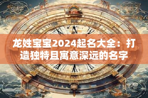 龙姓宝宝2024起名大全：打造独特且寓意深远的名字