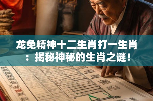 龙免精神十二生肖打一生肖：揭秘神秘的生肖之谜！