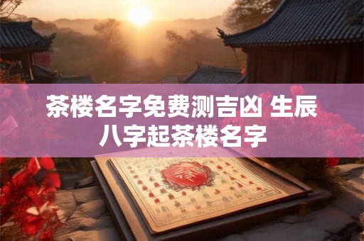 茶楼名字免费测吉凶 生辰八字起茶楼名字