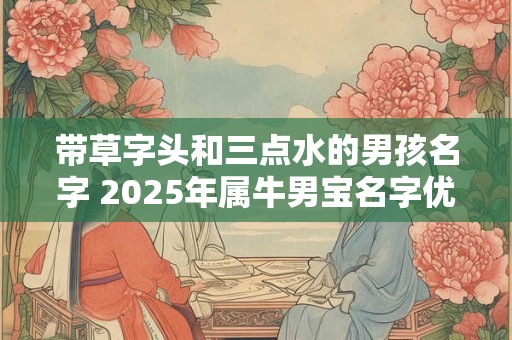 带草字头和三点水的男孩名字 2025年属牛男宝名字优选