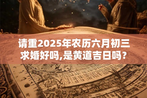 请重2025年农历六月初三求婚好吗,是黄道吉日吗？