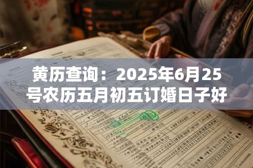 黄历查询：2025年6月25号农历五月初五订婚日子好吗