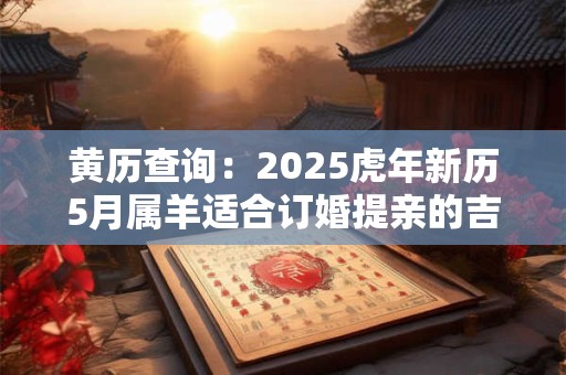黄历查询：2025虎年新历5月属羊适合订婚提亲的吉利日子