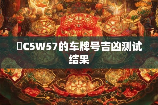 魯C5W57的车牌号吉凶测试结果