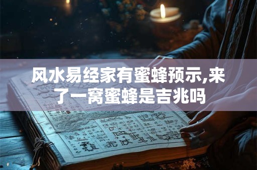 风水易经家有蜜蜂预示,来了一窝蜜蜂是吉兆吗