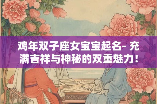 鸡年双子座女宝宝起名- 充满吉祥与神秘的双重魅力！