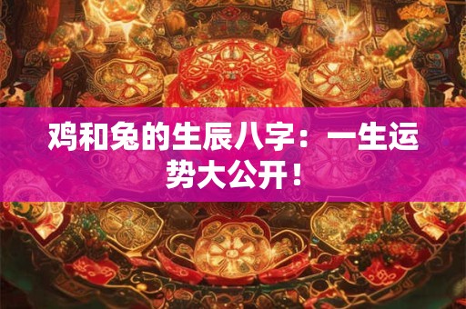 鸡和兔的生辰八字：一生运势大公开！