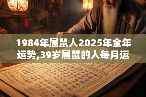 1984年属鼠人2026年全年运势,39岁属鼠的人每月运势及运程