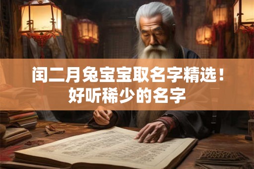闰二月兔宝宝取名字精选！好听稀少的名字