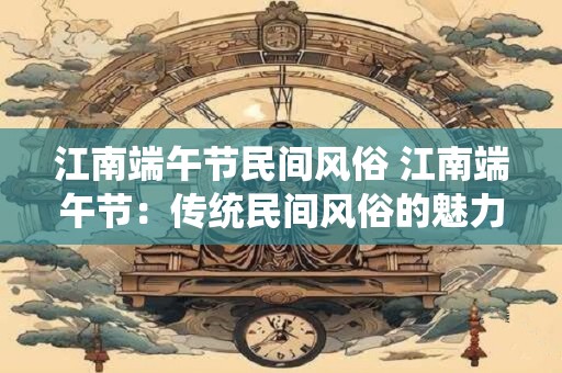 江南端午节民间风俗 江南端午节：传统民间风俗的魅力与活力