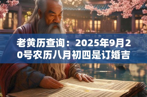 老黄历查询：2025年9月20号农历八月初四是订婚吉日吗