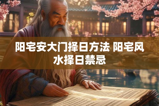 阳宅安大门择日方法 阳宅风水择日禁忌