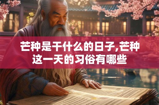 芒种是干什么的日子,芒种这一天的习俗有哪些