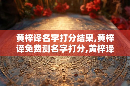 黄梓译名字打分结果,黄梓译免费测名字打分,黄梓译周易免费测名字打分