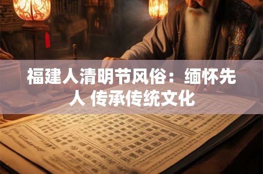 福建人清明节风俗：缅怀先人 传承传统文化