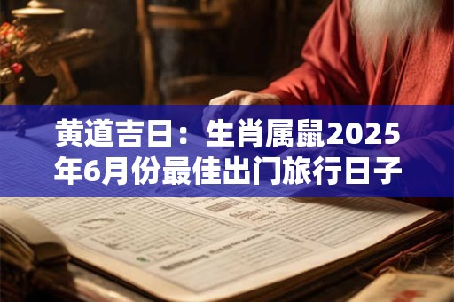黄道吉日：生肖属鼠2025年6月份最佳出门旅行日子查询