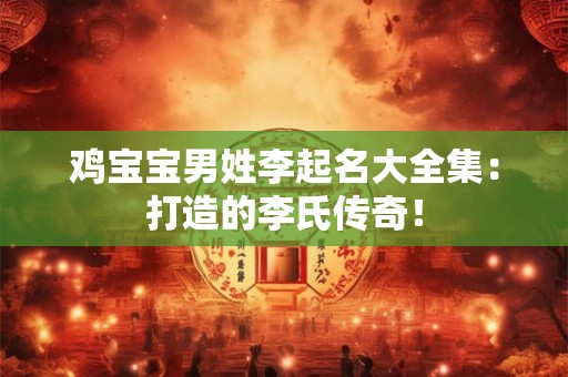 鸡宝宝男姓李起名大全集：打造的李氏传奇！