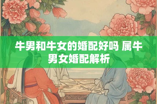 牛男和牛女的婚配好吗 属牛男女婚配解析
