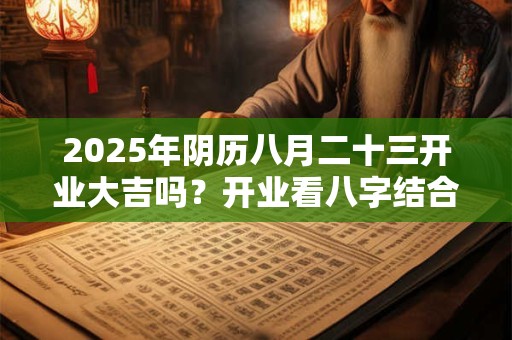 2025年阴历八月二十三开业大吉吗？开业看八字结合结果