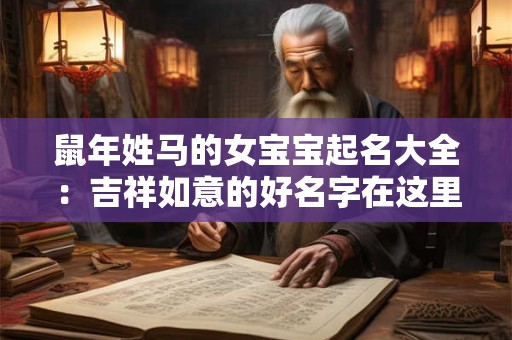 鼠年姓马的女宝宝起名大全：吉祥如意的好名字在这里！