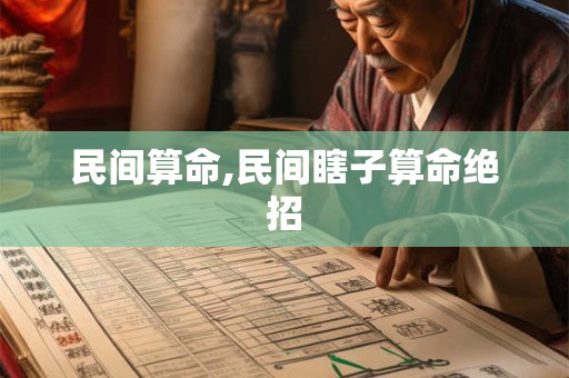 民间算命,民间瞎子算命绝招