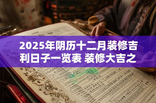 2025年阴历十二月装修吉利日子一览表 装修大吉之日