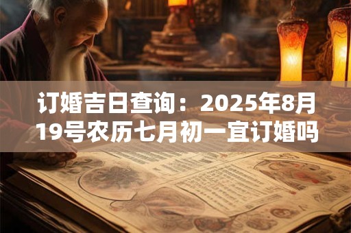 订婚吉日查询：2025年8月19号农历七月初一宜订婚吗