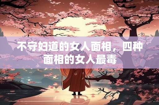 不守妇道的女人面相，四种面相的女人最毒