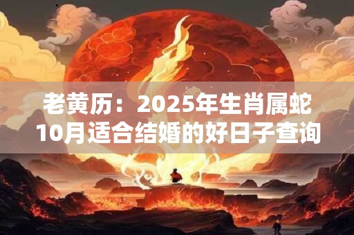 老黄历：2025年生肖属蛇10月适合结婚的好日子查询