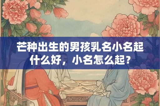 芒种出生的男孩乳名小名起什么好，小名怎么起？
