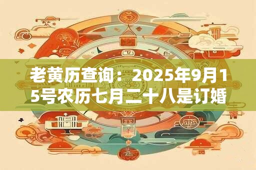 老黄历查询：2025年9月15号农历七月二十八是订婚好日子吗