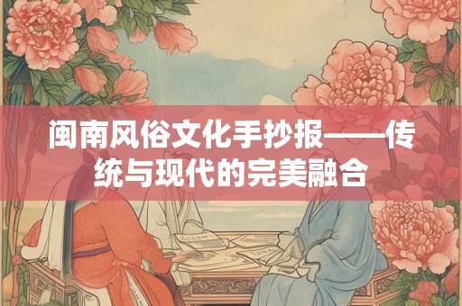 闽南风俗文化手抄报——传统与现代的完美融合