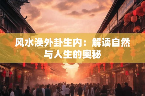 风水涣外卦生内：解读自然与人生的奥秘