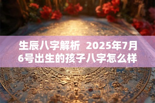生辰八字解析  2025年7月6号出生的孩子八字怎么样