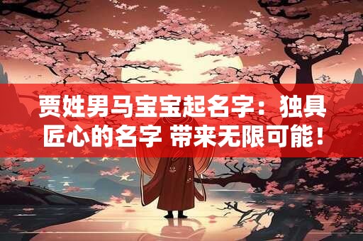 贾姓男马宝宝起名字：独具匠心的名字 带来无限可能！