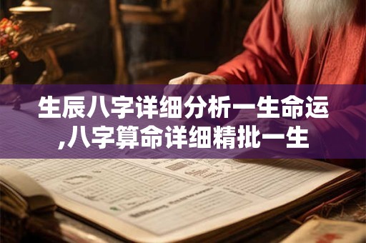 生辰八字详细分析一生命运,八字算命详细精批一生