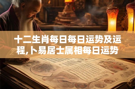 十二生肖每日每日运势及运程,卜易居士属相每日运势