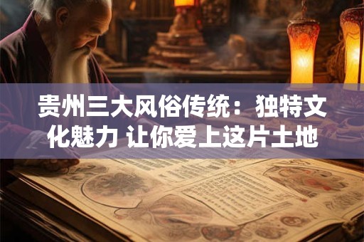 贵州三大风俗传统：独特文化魅力 让你爱上这片土地