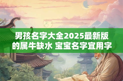 男孩名字大全2025最新版的属牛缺水 宝宝名字宜用字优选