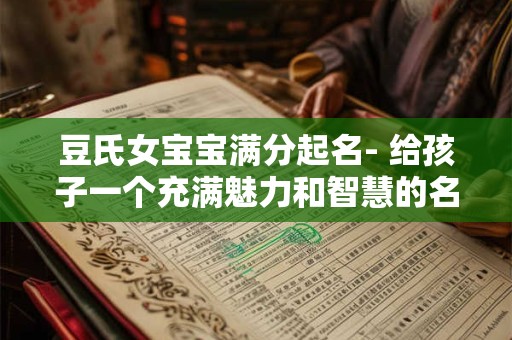 豆氏女宝宝满分起名- 给孩子一个充满魅力和智慧的名字