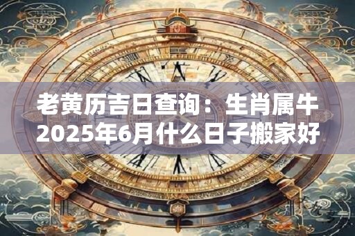 老黄历吉日查询：生肖属牛2025年6月什么日子搬家好
