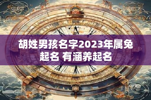 胡姓男孩名字2023年属兔起名 有涵养起名