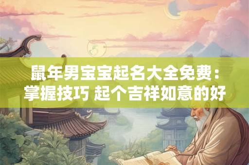 鼠年男宝宝起名大全免费：掌握技巧 起个吉祥如意的好名字！